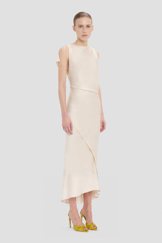 Kyra Midi Dress In Ivory