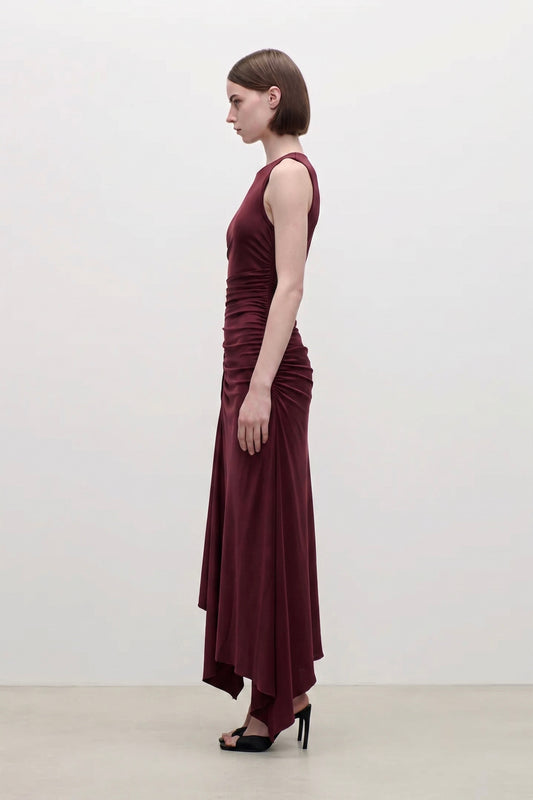 Sylvie Midi Dress In Burgundy