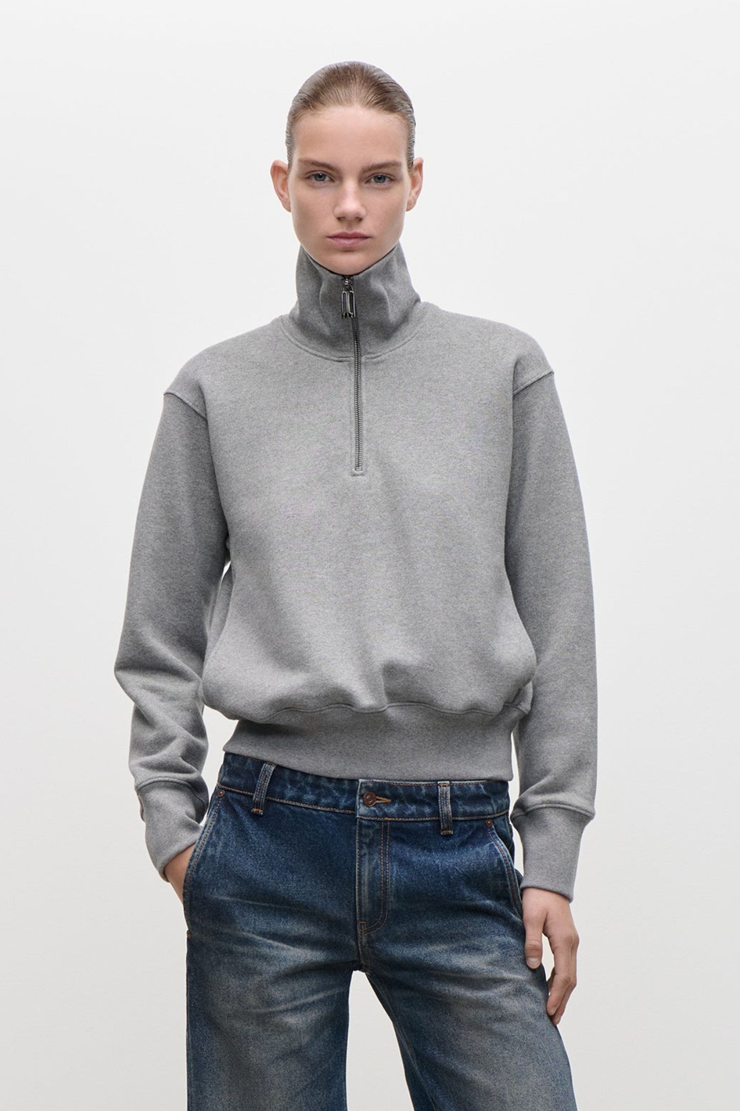 Violet Sweatshirt In Mid Grey Marl