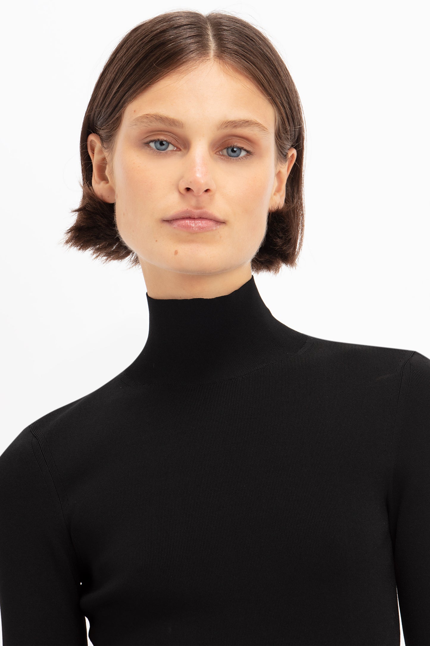 Polo Neck Knitted Top In Black – Victoria Beckham UK