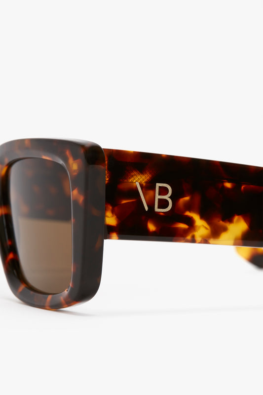 VB Monogram Detail Sunglasses in Dark Havana