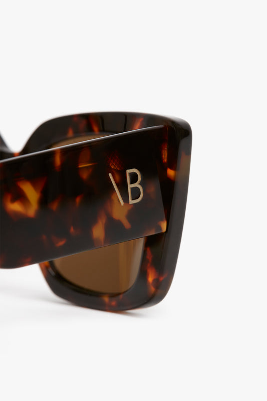 VB Monogram Detail Sunglasses in Dark Havana