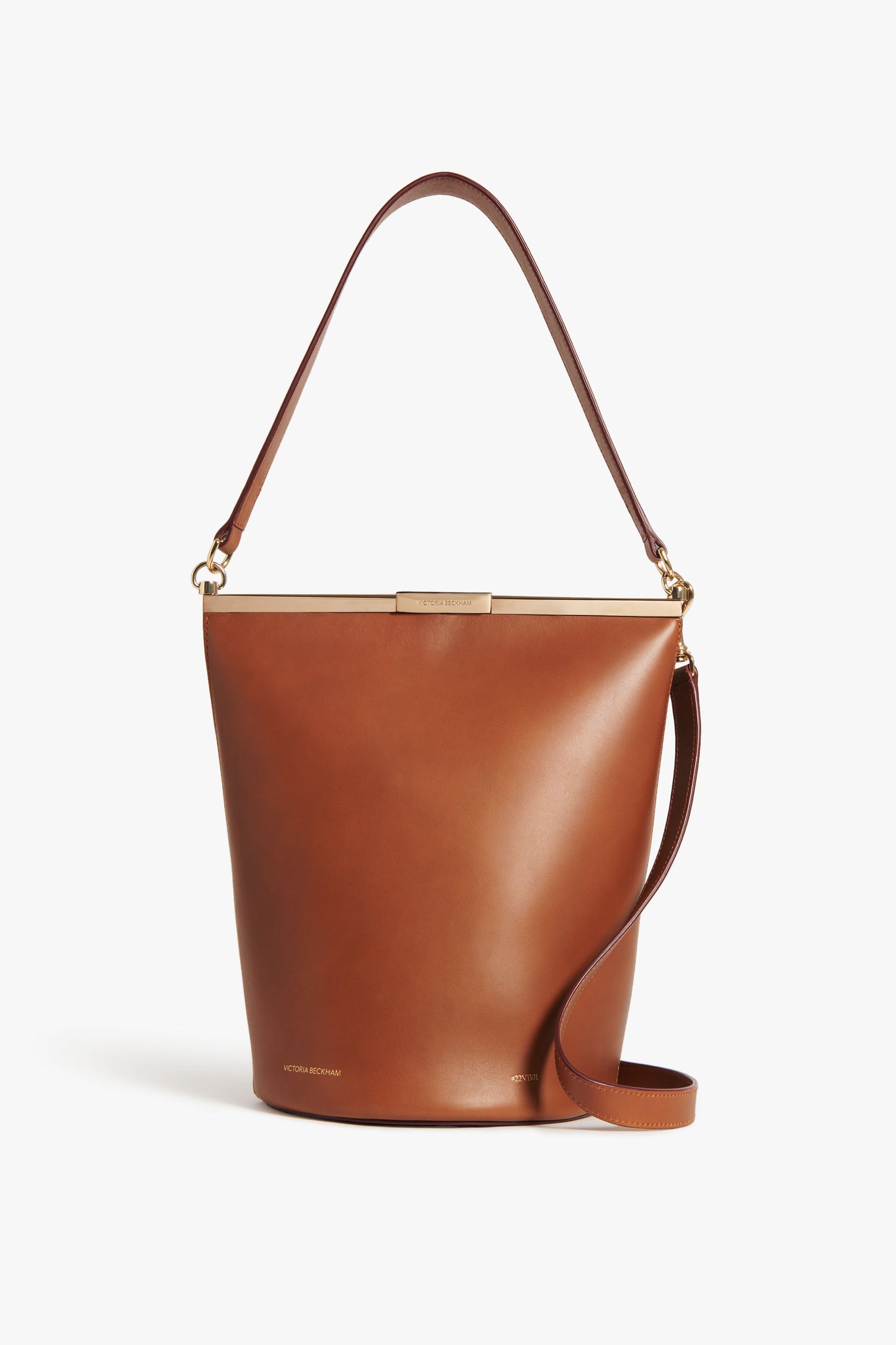 Frame Bucket Bag In Cognac Leather