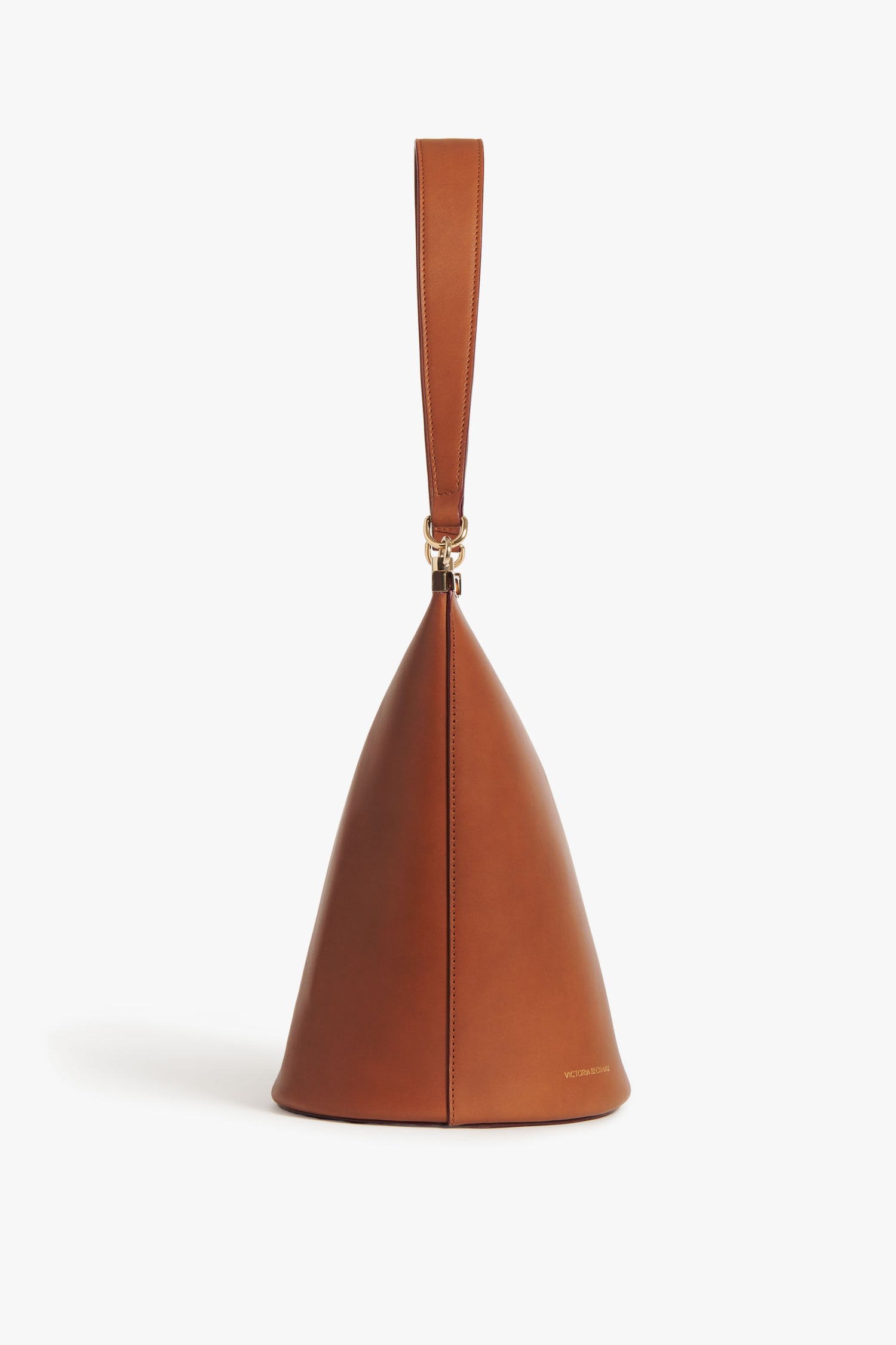 Victoria Beckham Bag - Frame Bucket Bag in Cognac Leather