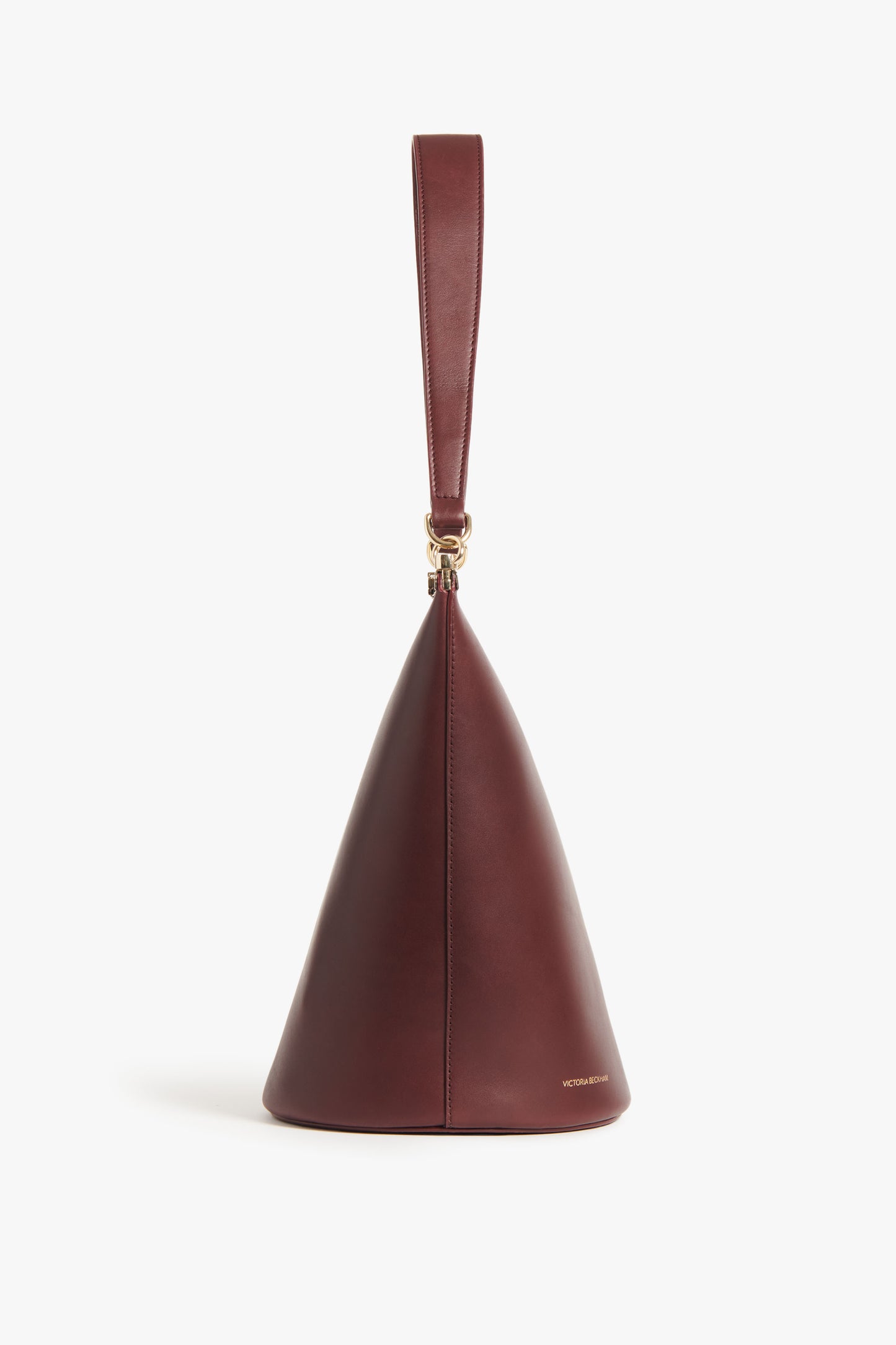 Frame Bucket Bag In Burgundy Leather