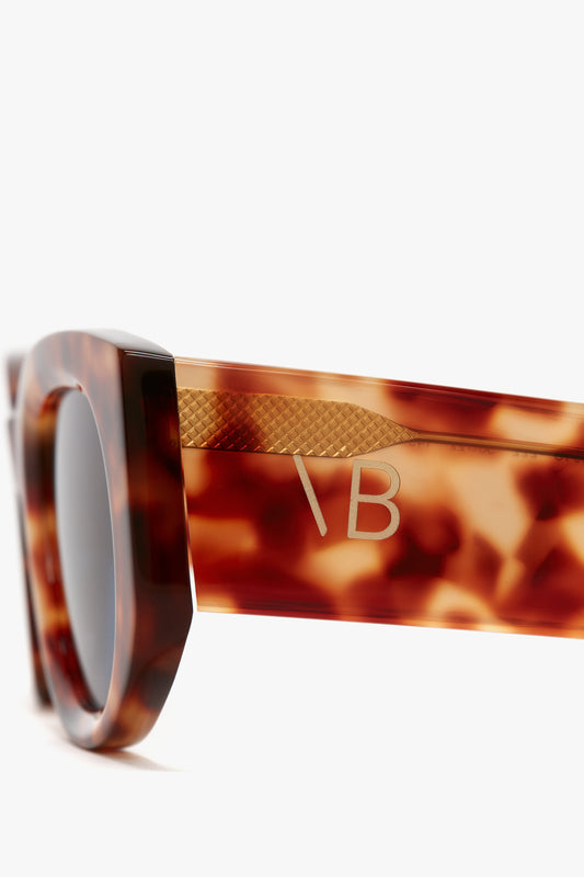 Monogram Detail Sunglasses In Blonde Havana