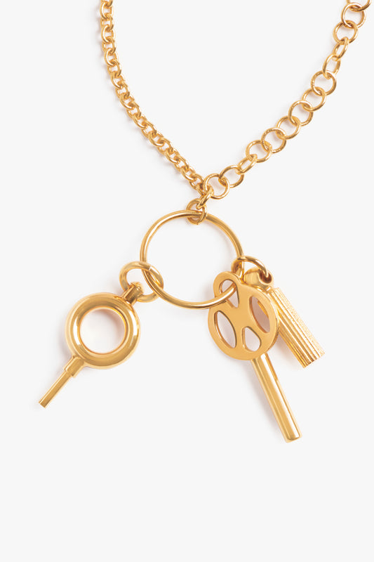 Key Charm Anklet In Gold