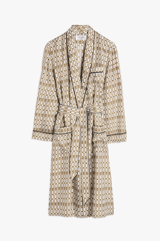 Chain Print Robe in Ivory