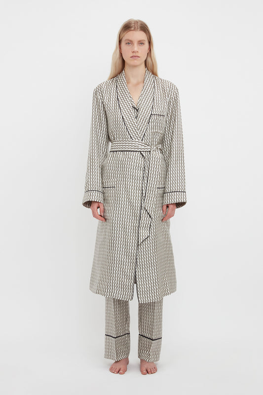 Pyjama Robe In VB House Monogram Jacquard