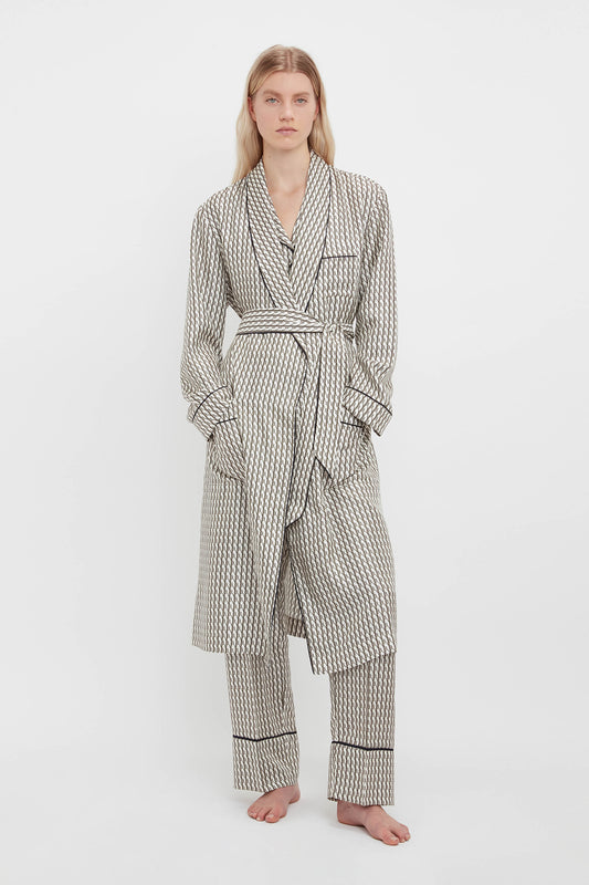 Pyjama Robe In VB House Monogram Jacquard