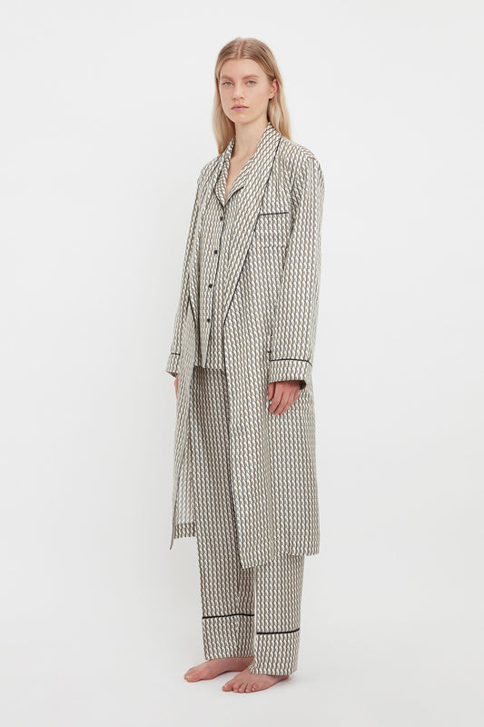 Pyjama Robe In VB House Monogram Jacquard