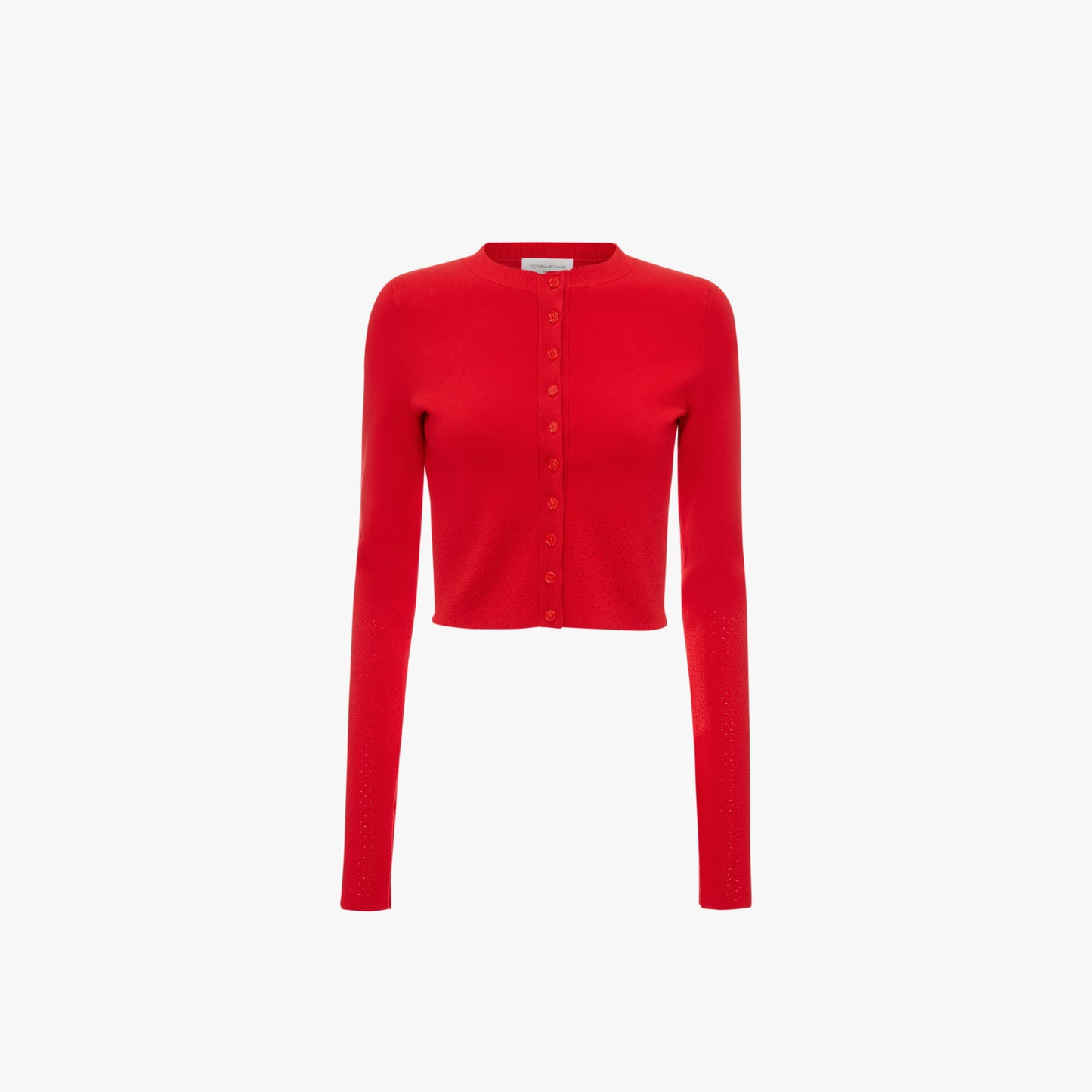 VB Body Cropped Fitted Cardigan in Red