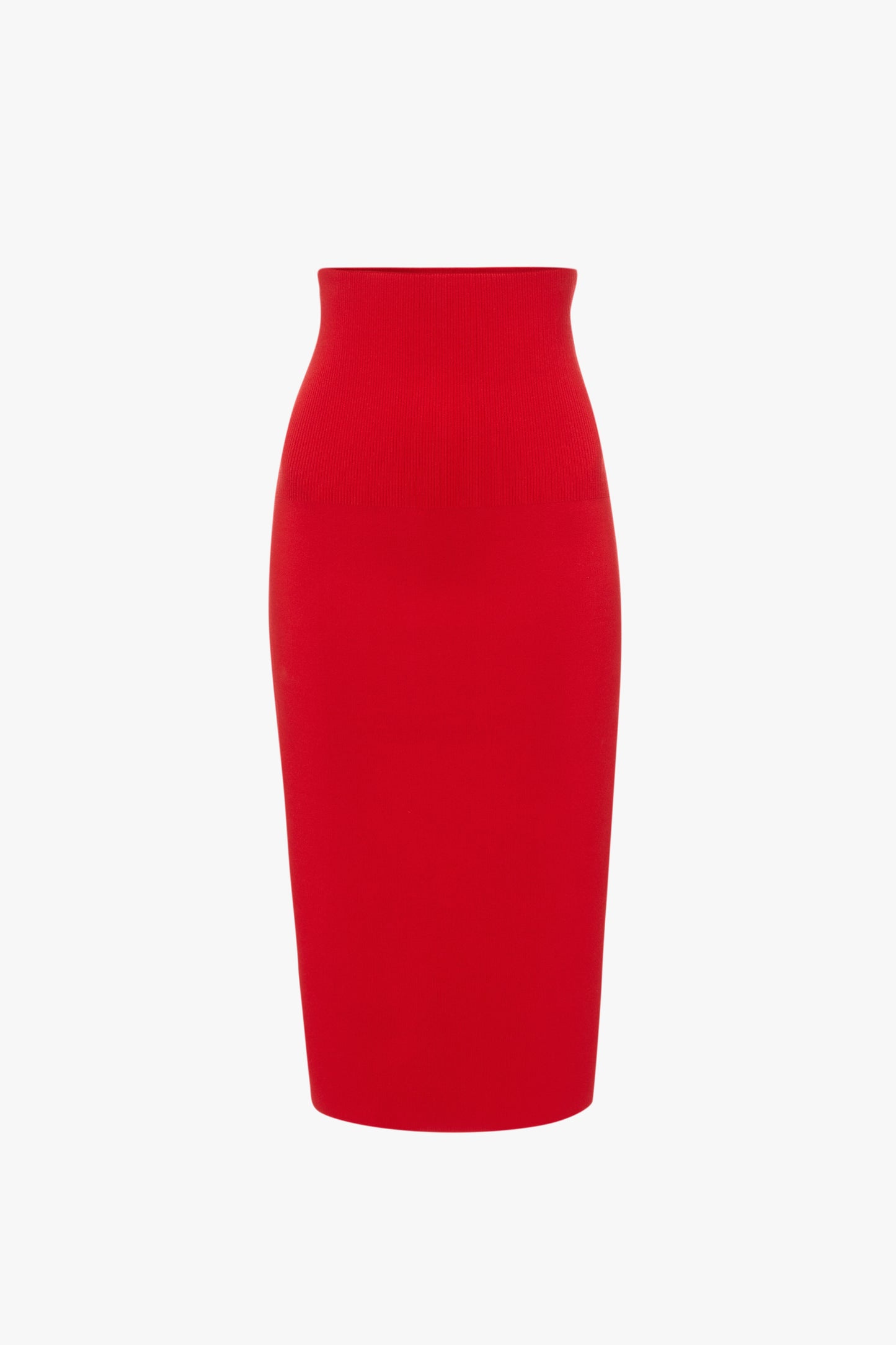 VB Body Fitted Midi Skirt in Red