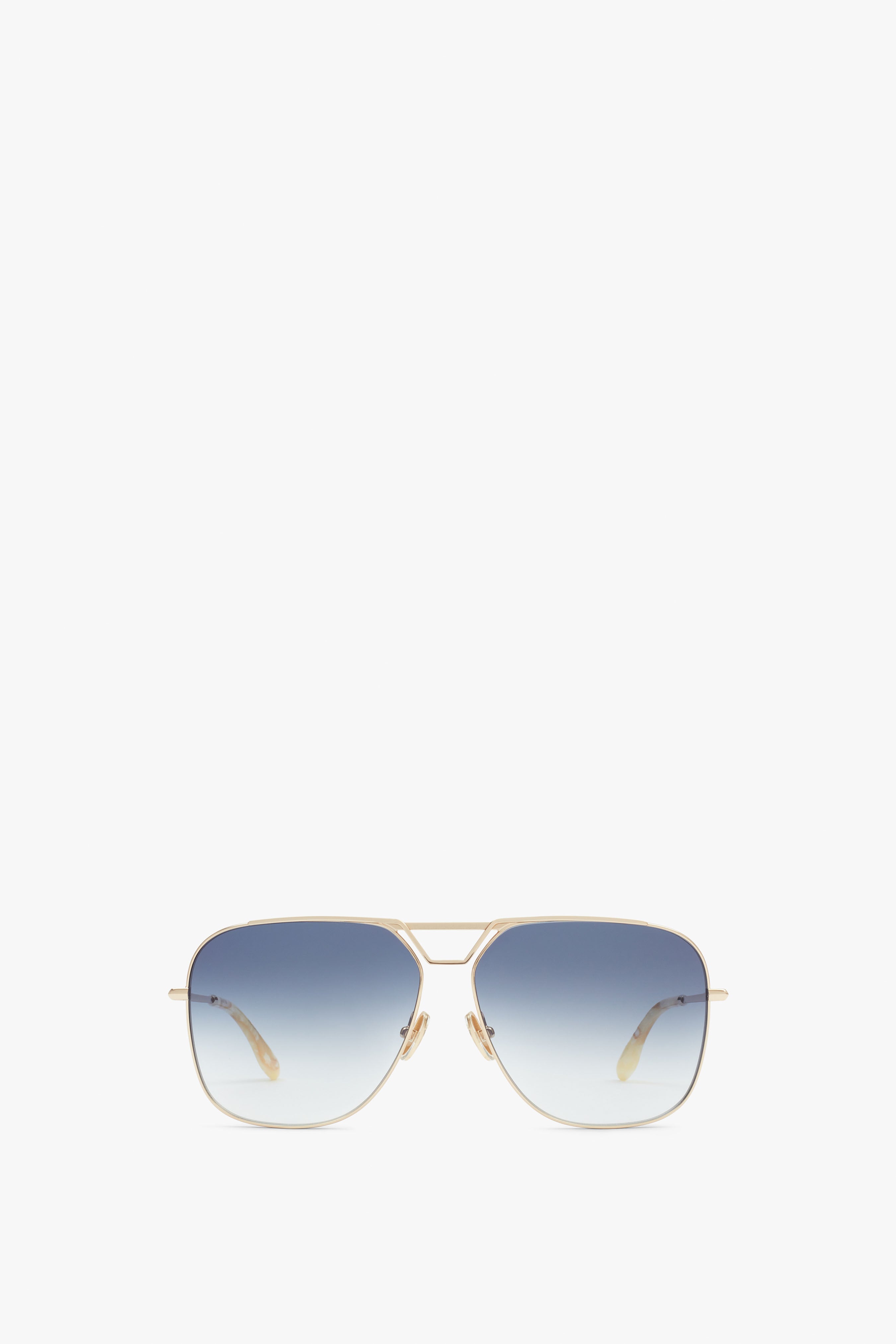 Classic V Metal Navigator Sunglasses In Gold Blue – Victoria Beckham UK