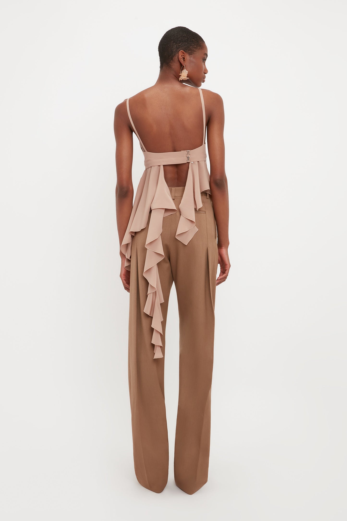 Front Pleat Trouser In Fawn