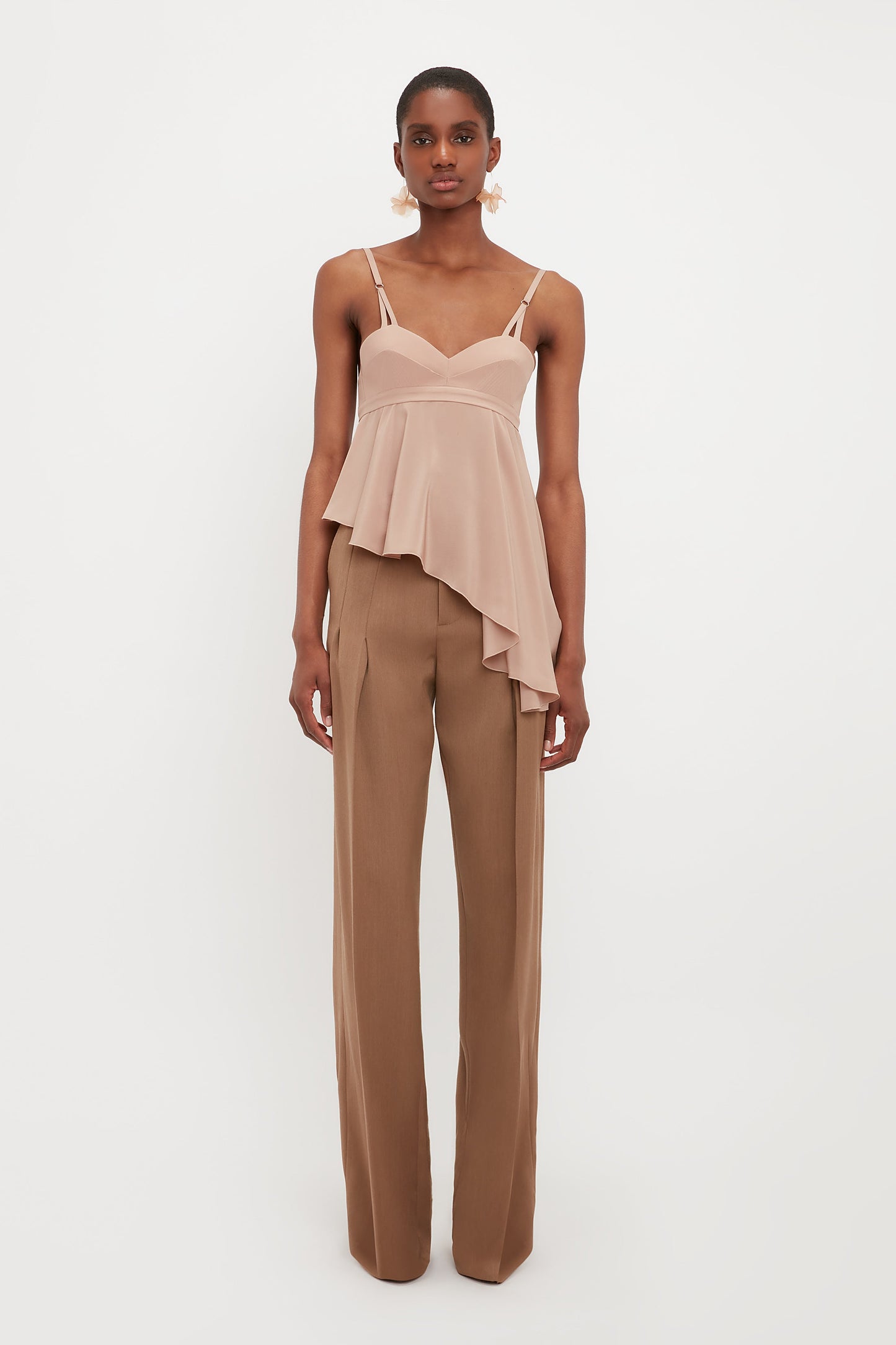 Front Pleat Trouser In Fawn