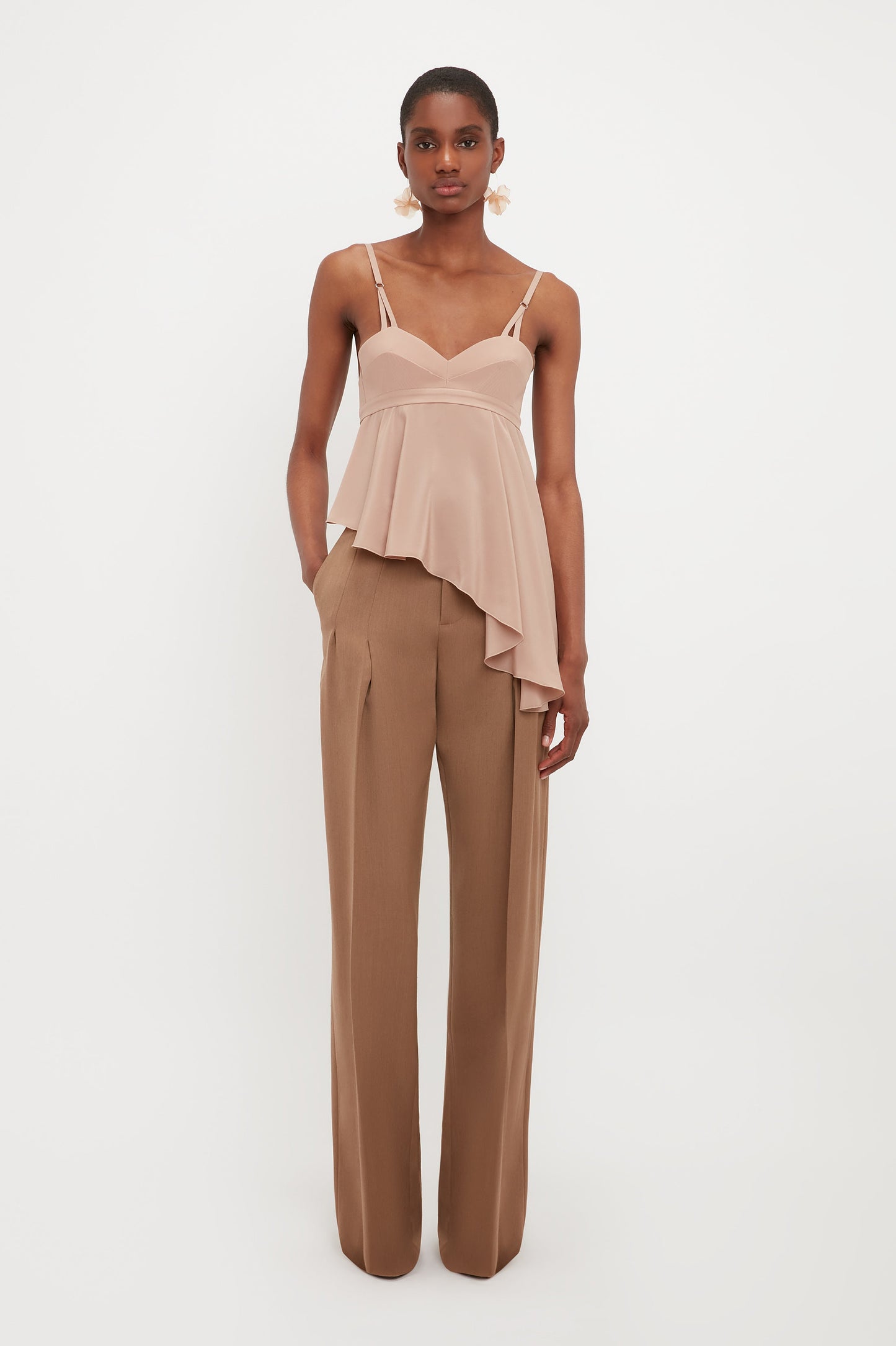 Front Pleat Trouser In Fawn