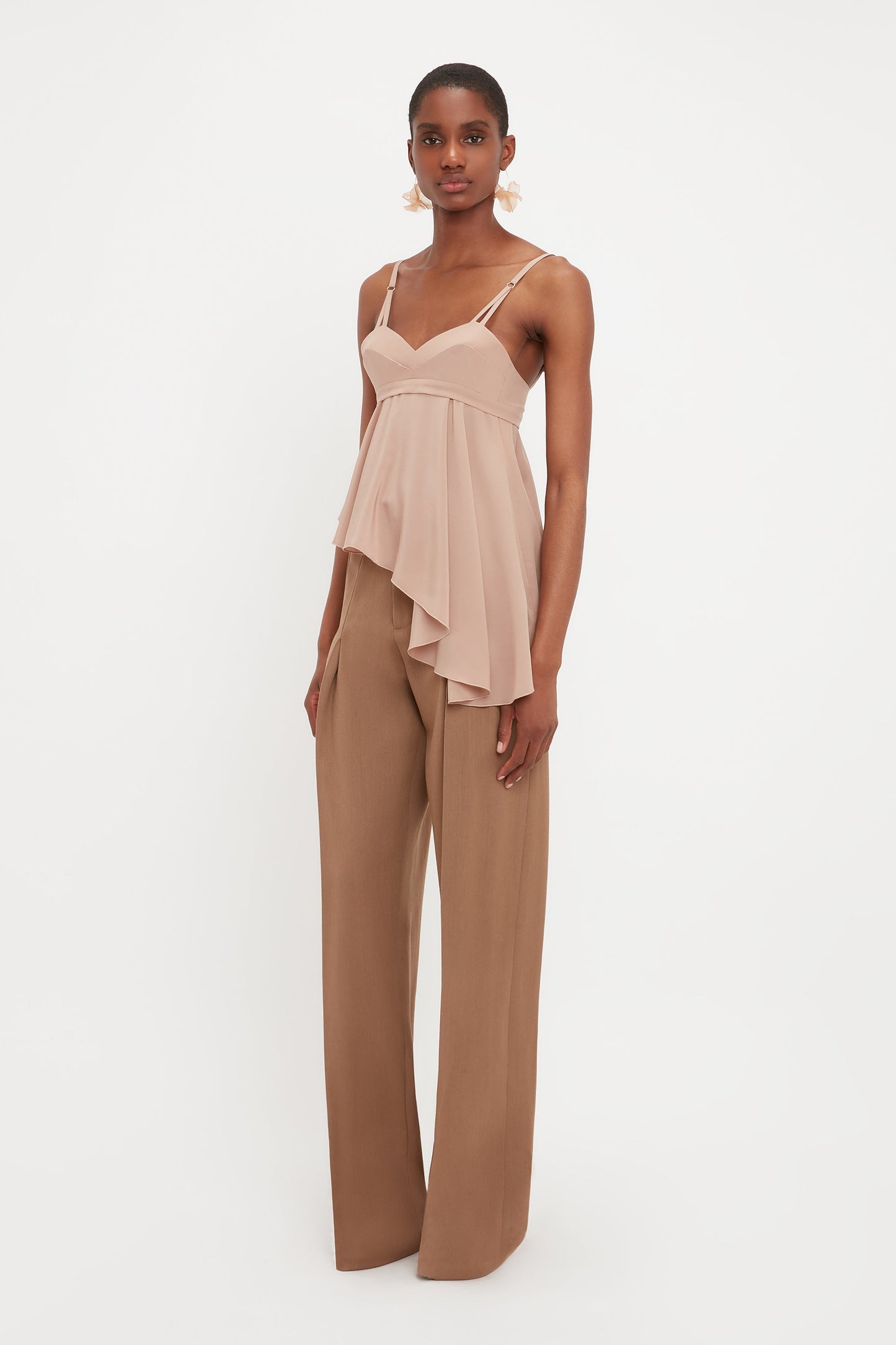 Front Pleat Trouser In Fawn