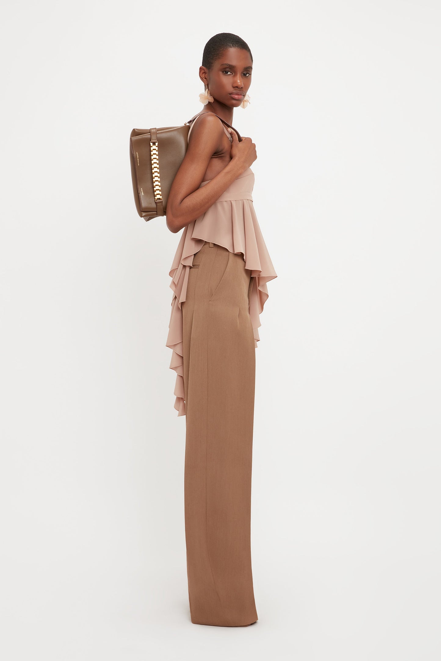 Front Pleat Trouser In Fawn