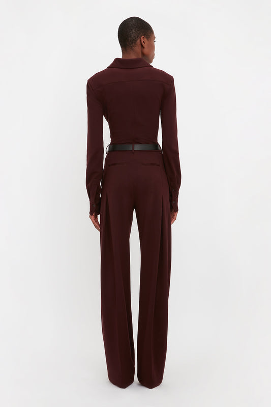 Front Pleat Trouser In Rosewood