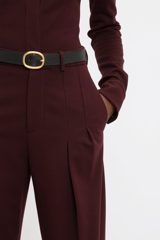 Front Pleat Trouser In Rosewood