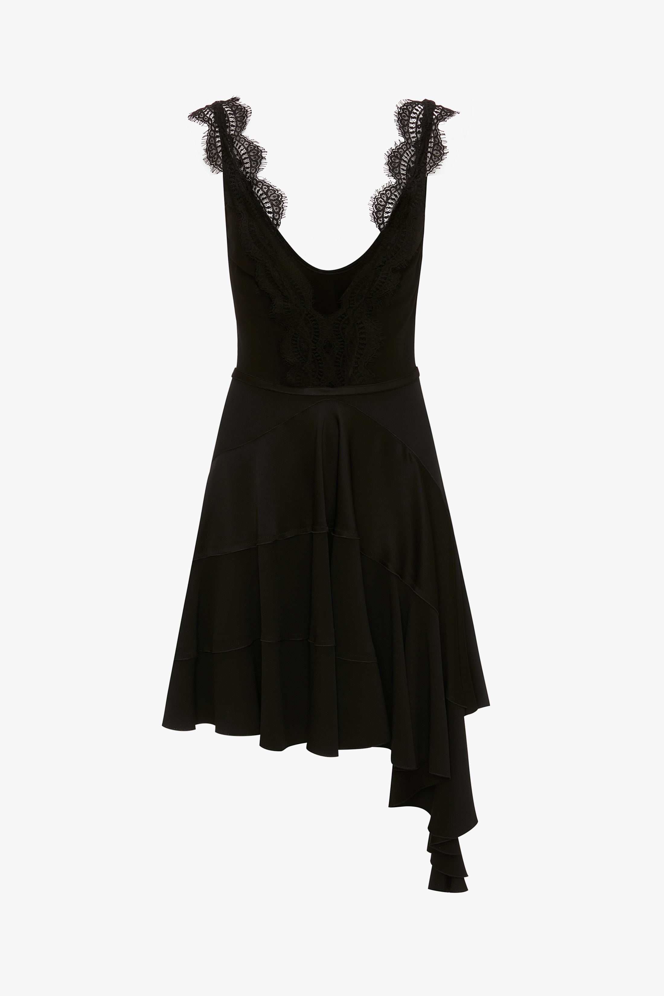 Black lace ruffle dress cheap