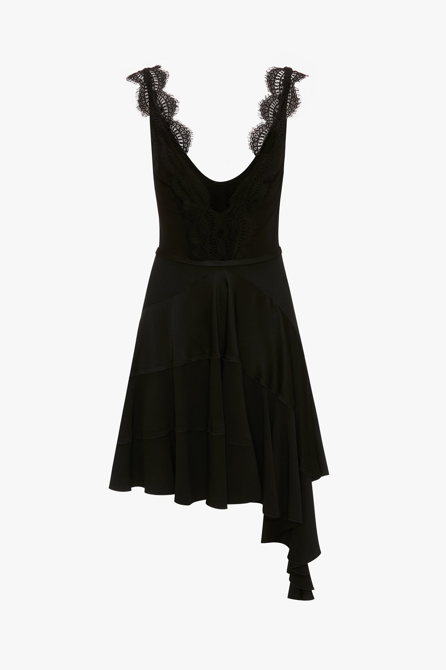 Black ruffle online lace dress