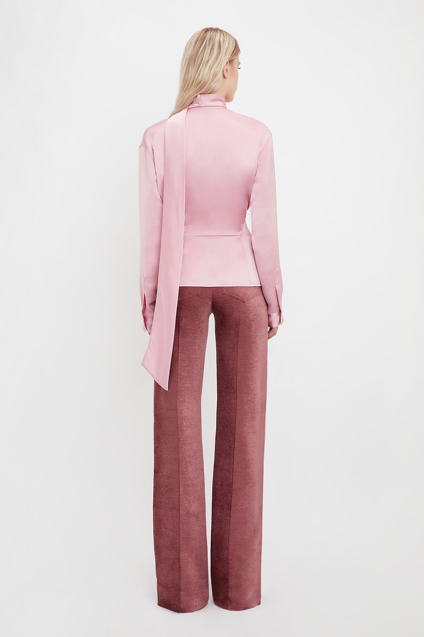 Scarf Neck Blouse In Rose
