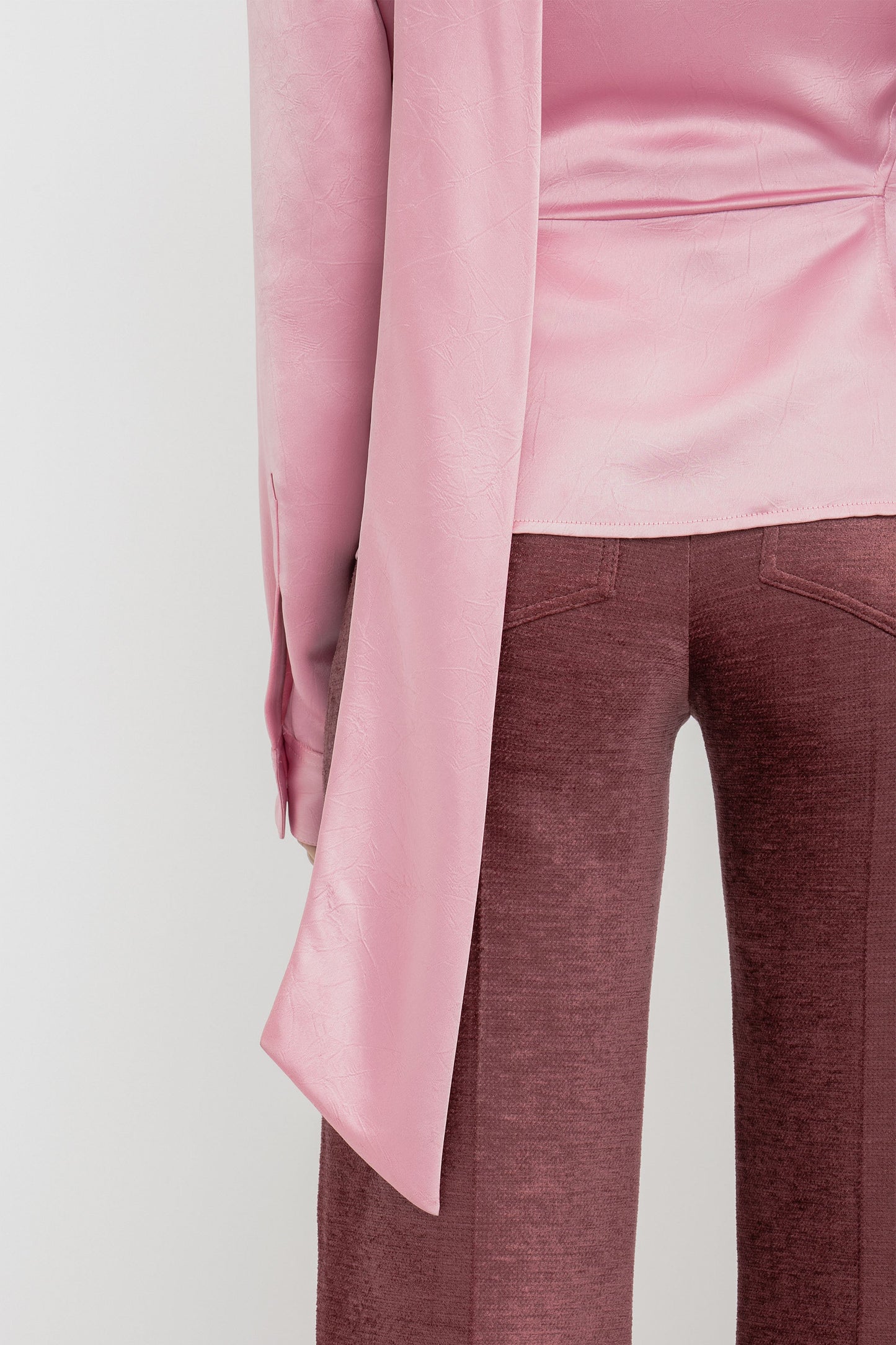 Scarf Neck Blouse In Rose