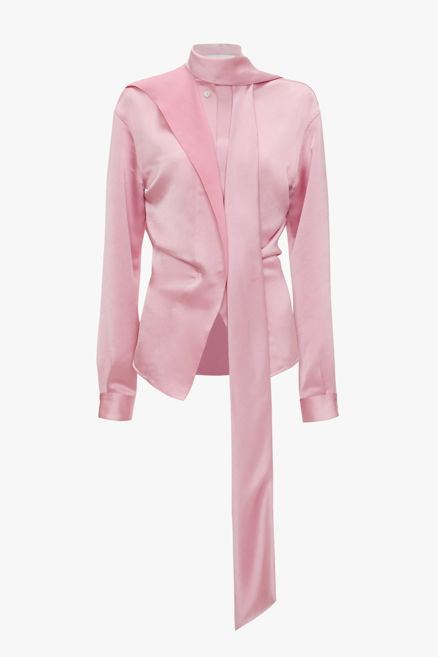 Scarf Neck Blouse In Rose