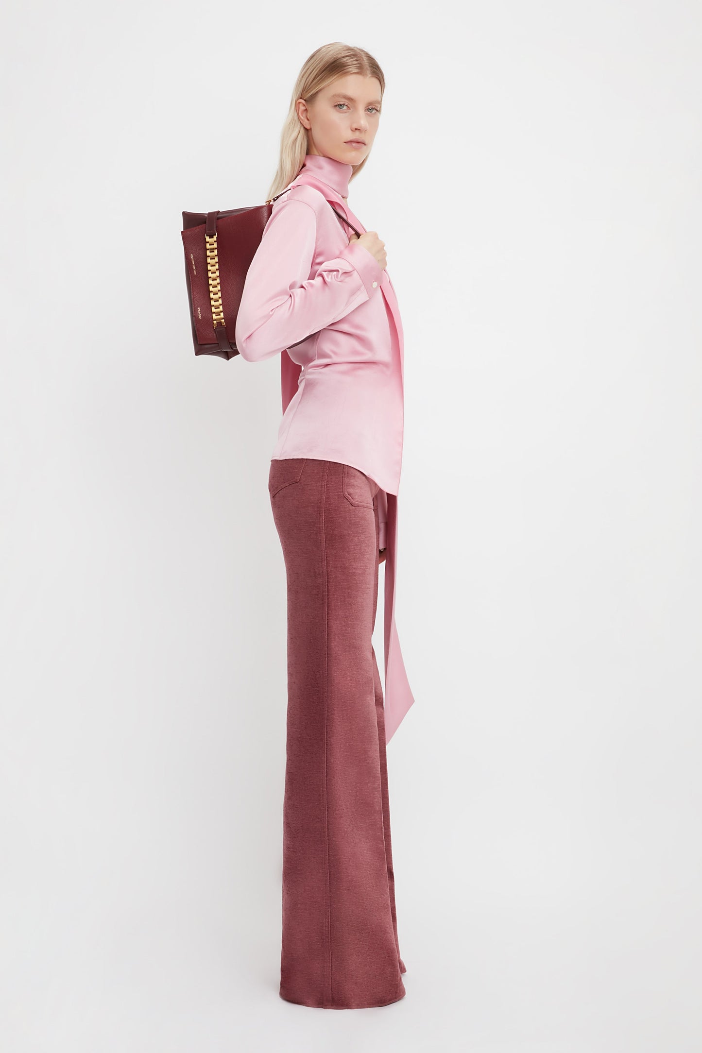 Scarf Neck Blouse In Rose