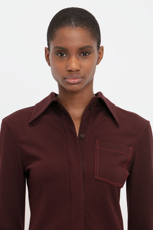 Slim Fit Shirt In Rosewood