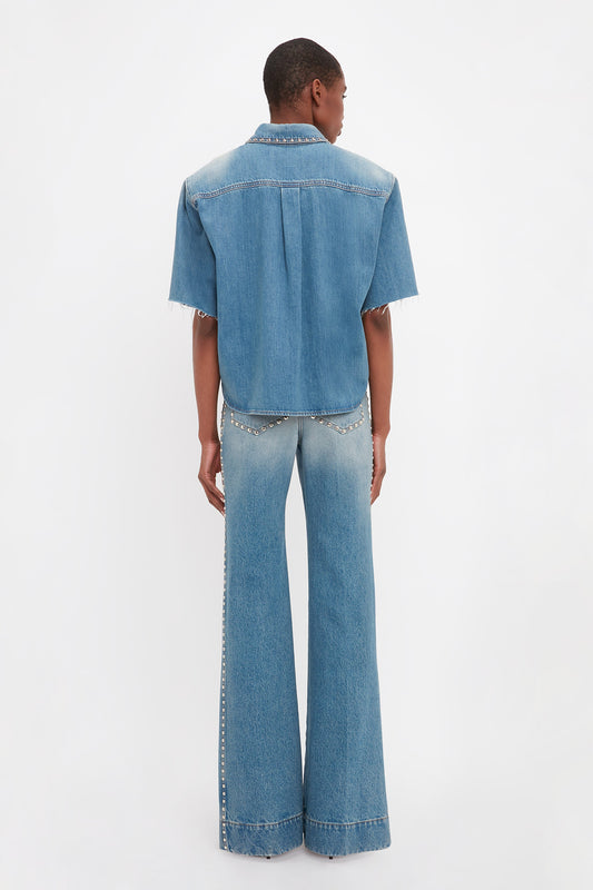 Stud Pocket Detail Shirt In Vintage Wash