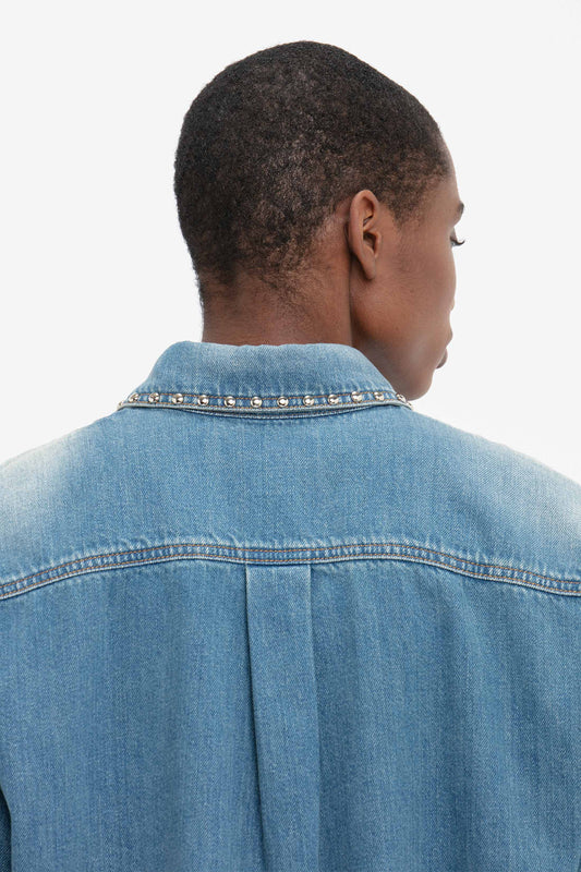 Stud Pocket Detail Shirt In Vintage Wash