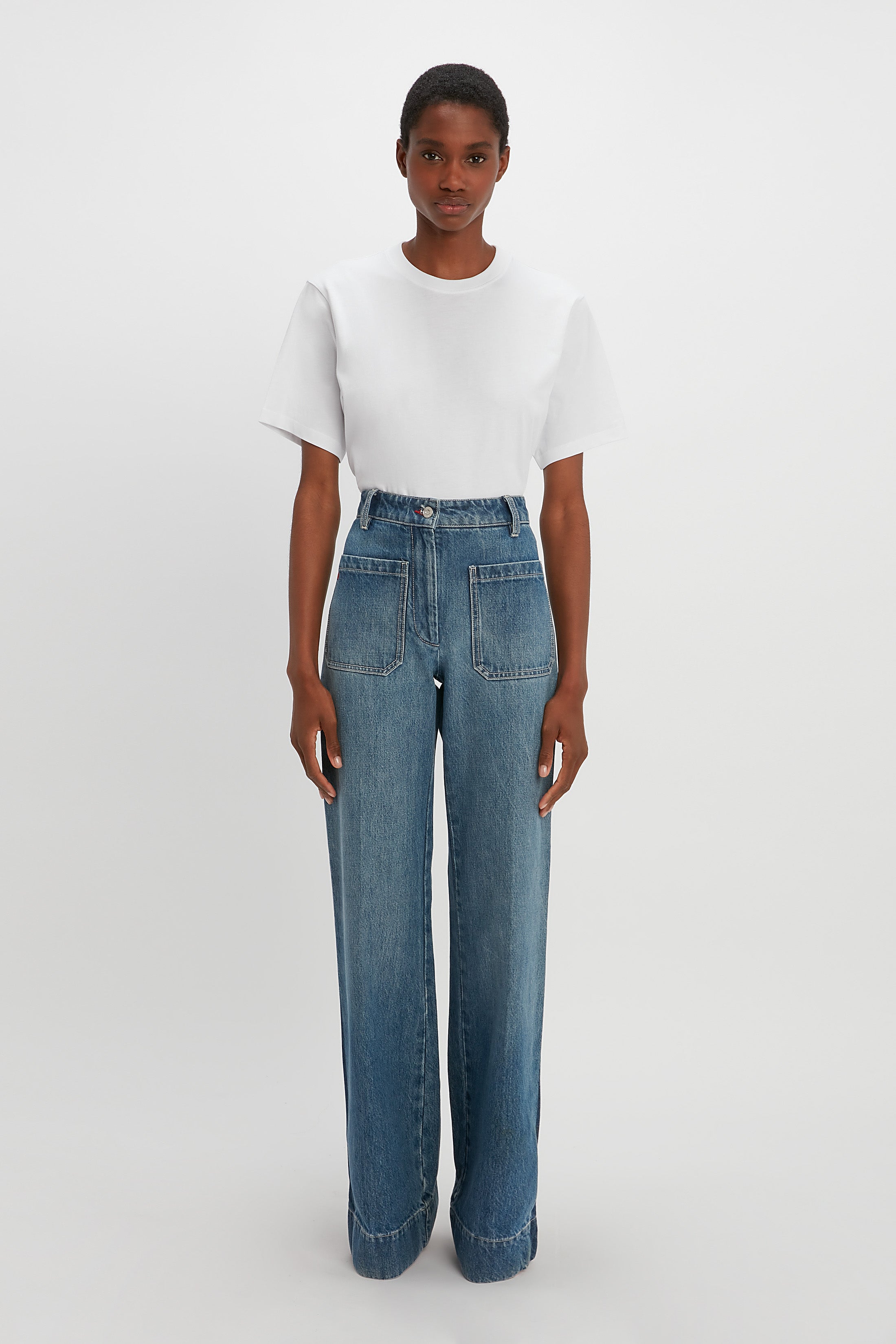 Alina High Waisted Jean In Shadow Wash Victoria Beckham UK