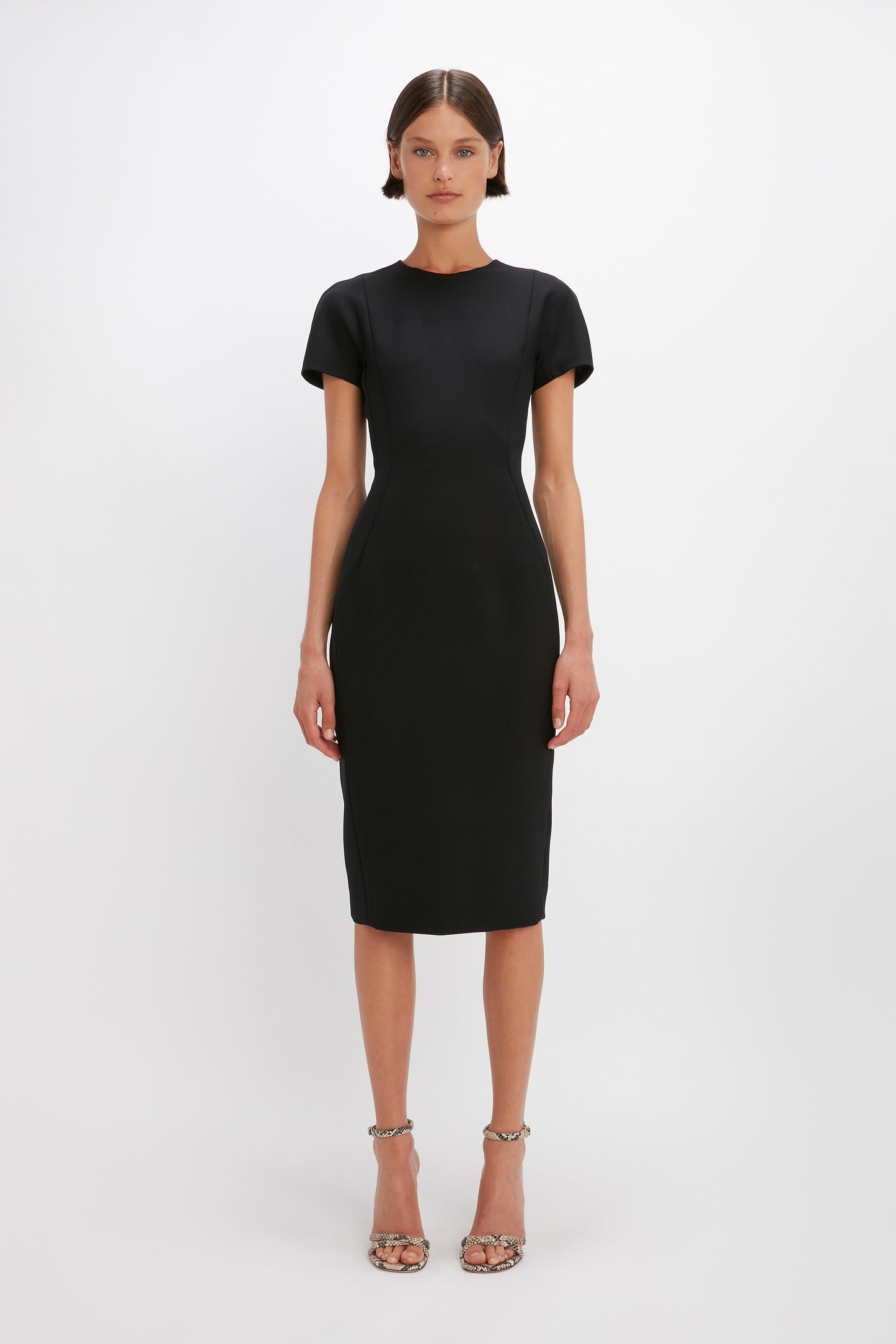Black fitted tshirt dress sale