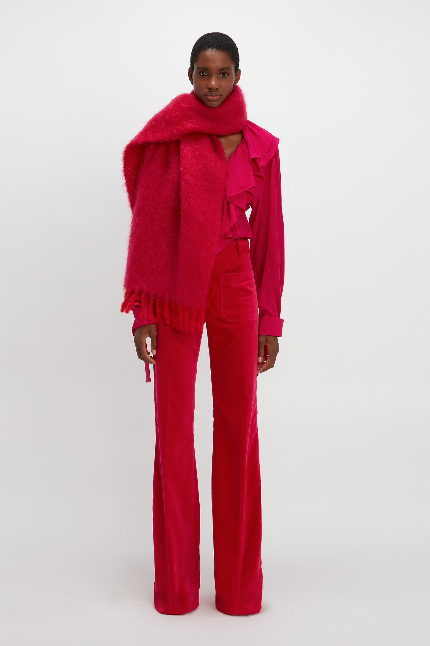 EXCLUSIVE Mohair Scarf In Fuchsia