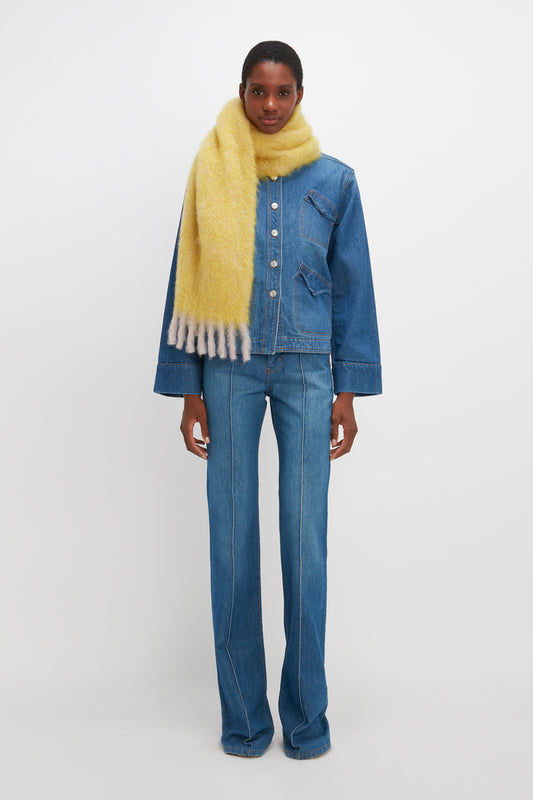 EXCLUSIVE Mohair Scarf In Sunflower Yellow