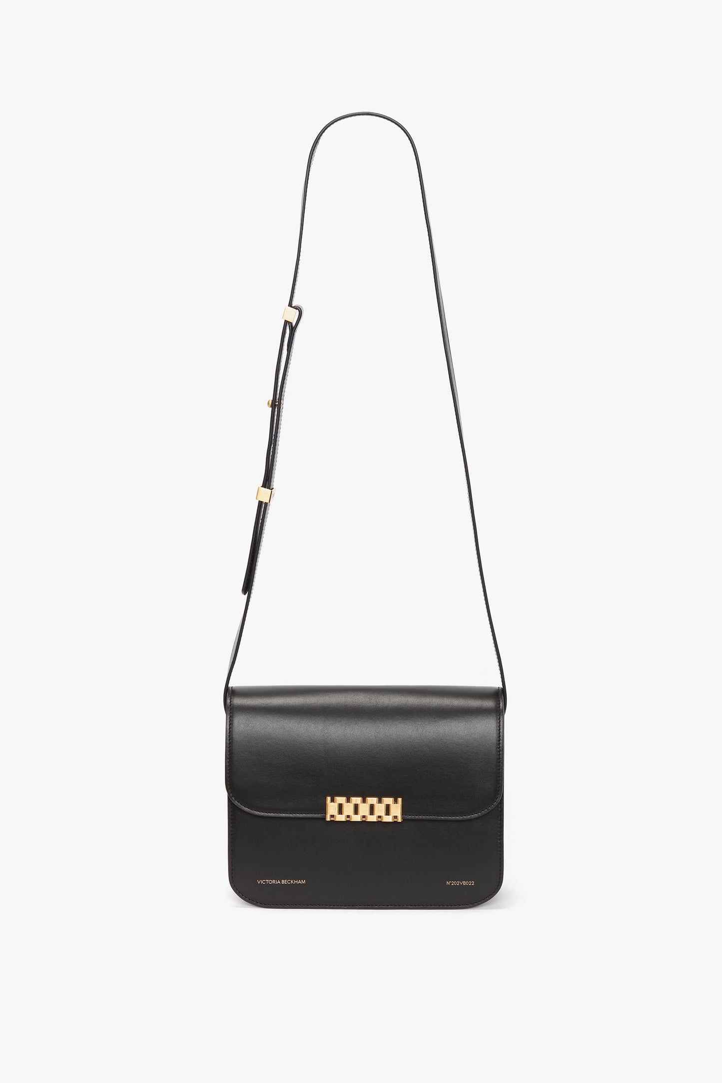 Chain Shoulder Bag In Black Leather