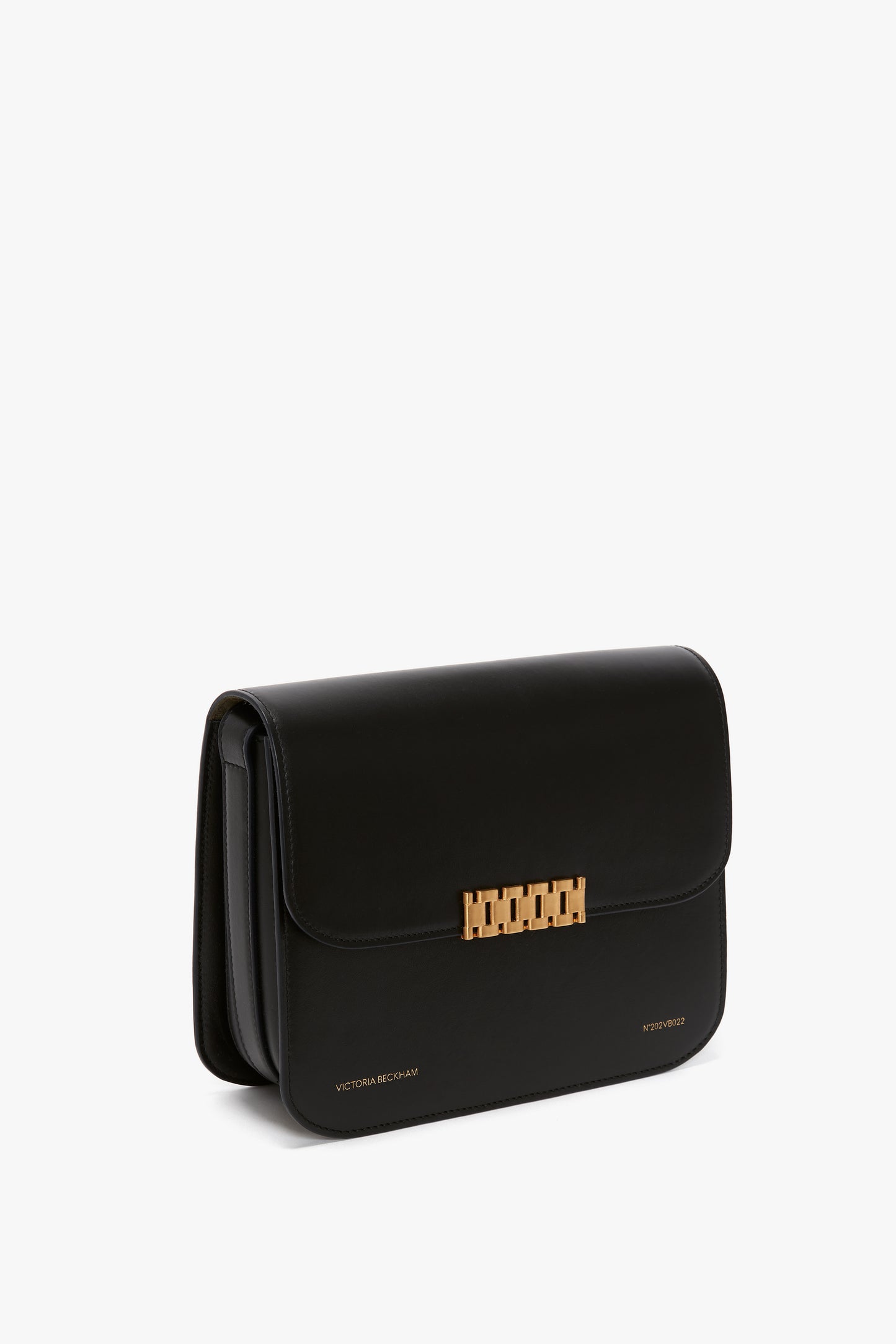 Chain Shoulder Bag In Black Leather