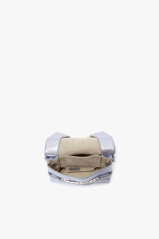 Mini Chain Pouch In Metallic Sky Leather