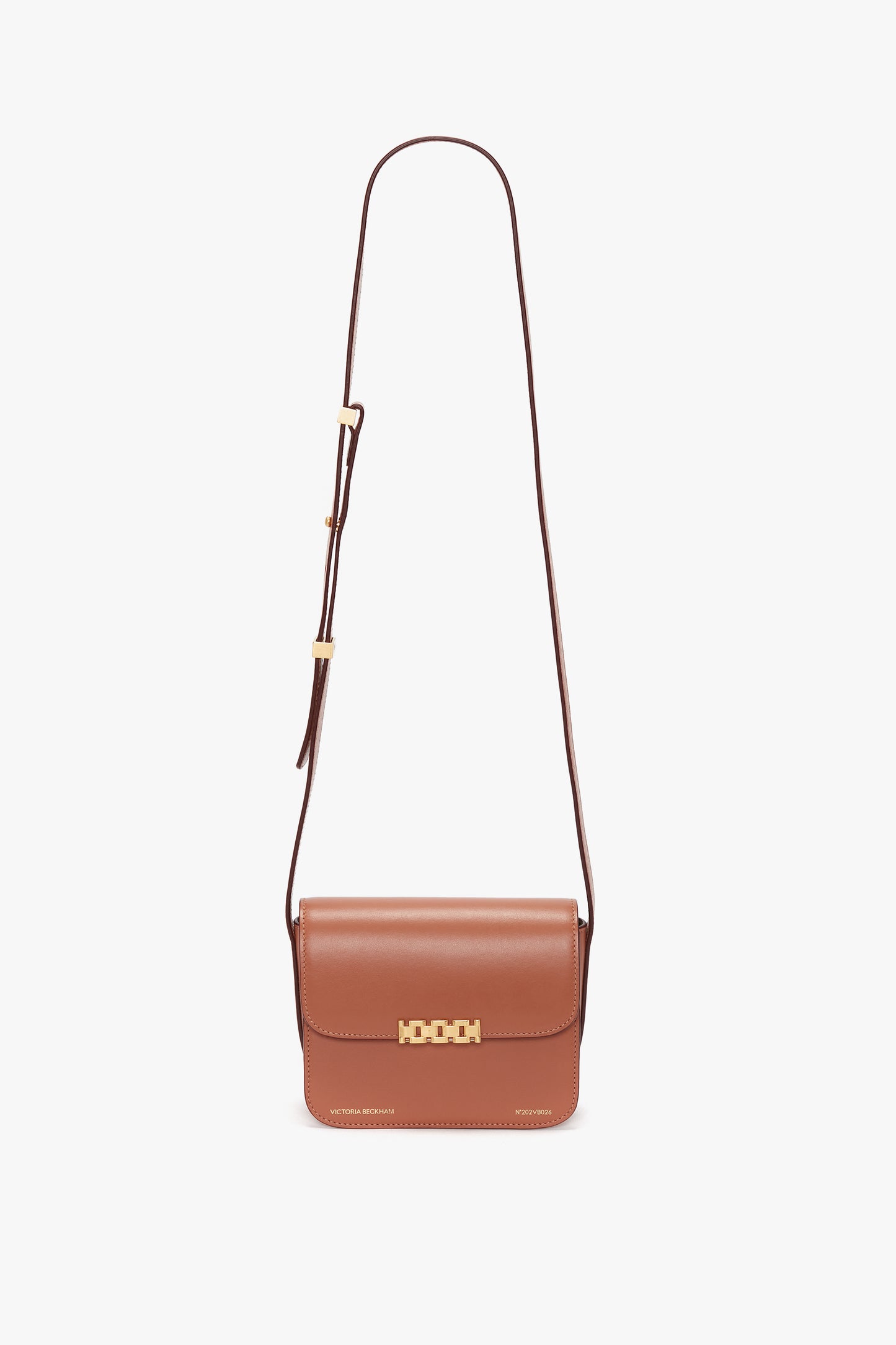 Mini Chain Shoulder Bag In Tan Leather