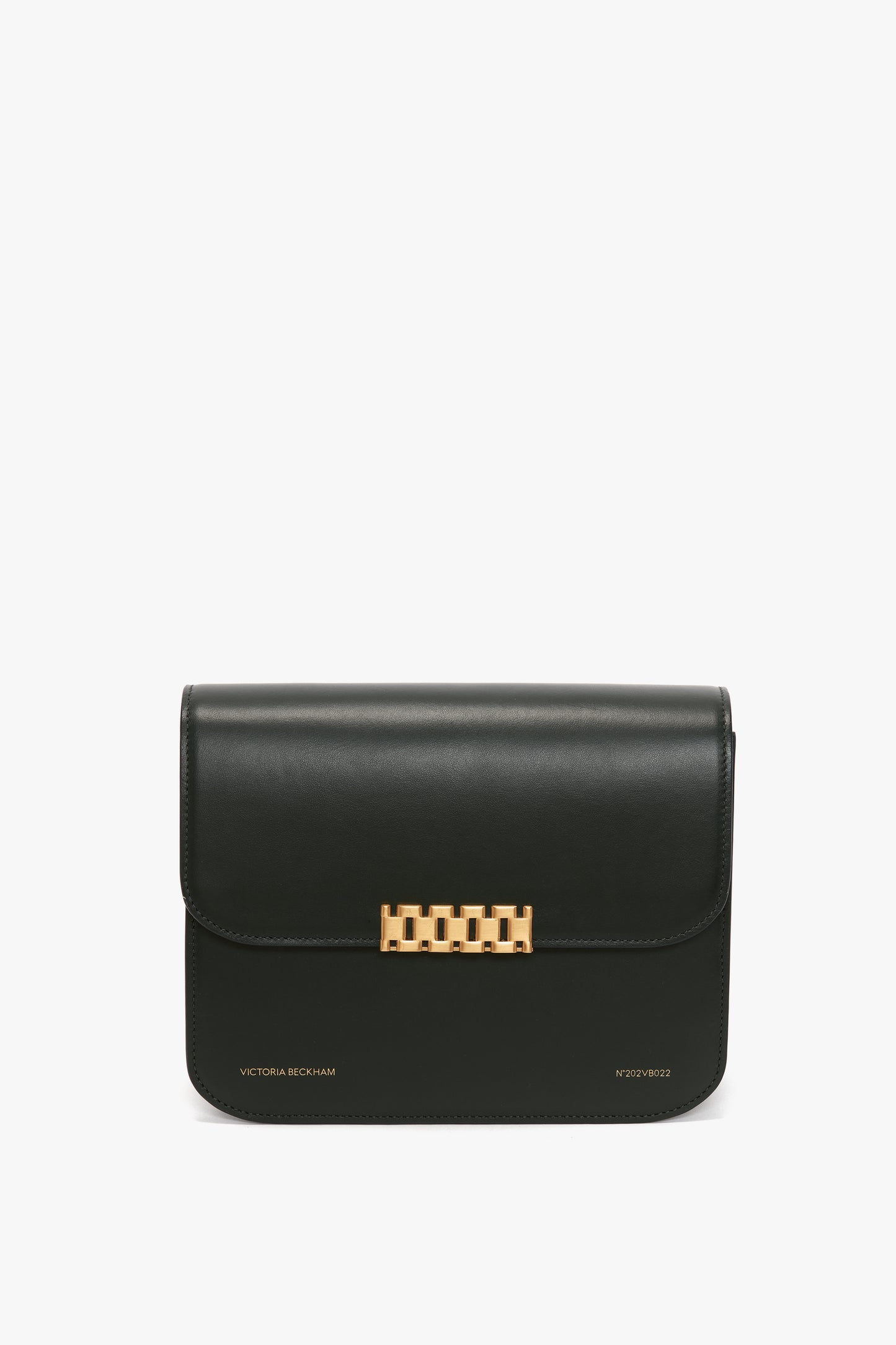 Chain Shoulder Bag In Petrol Leather