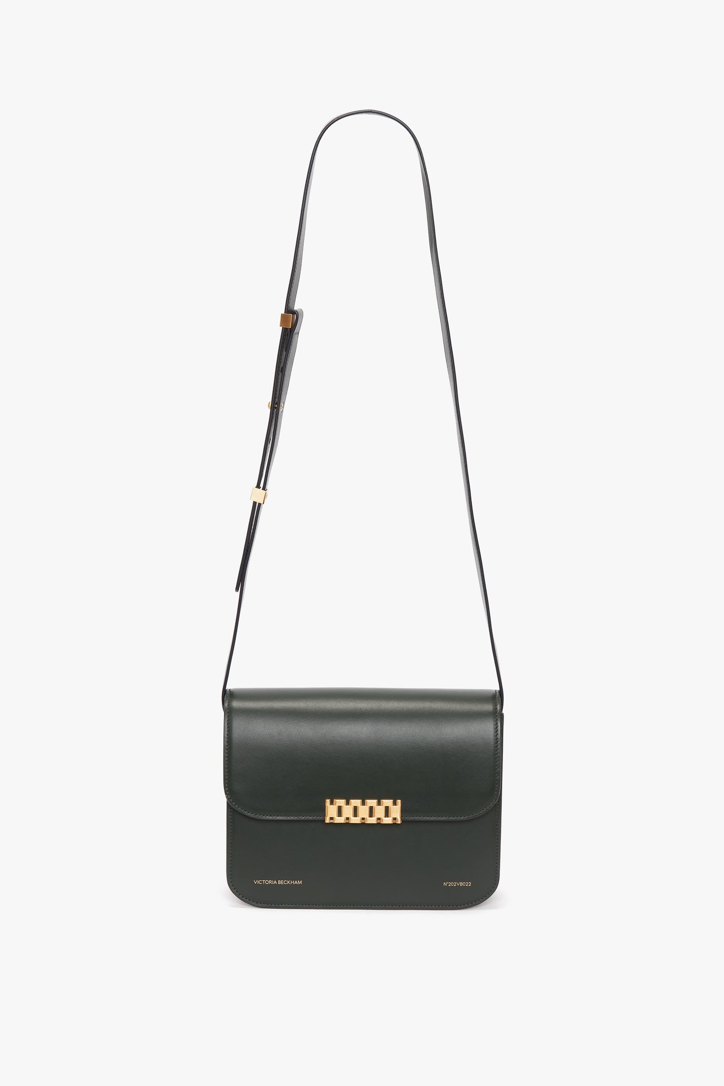 Chain Shoulder Bag In Petrol Leather