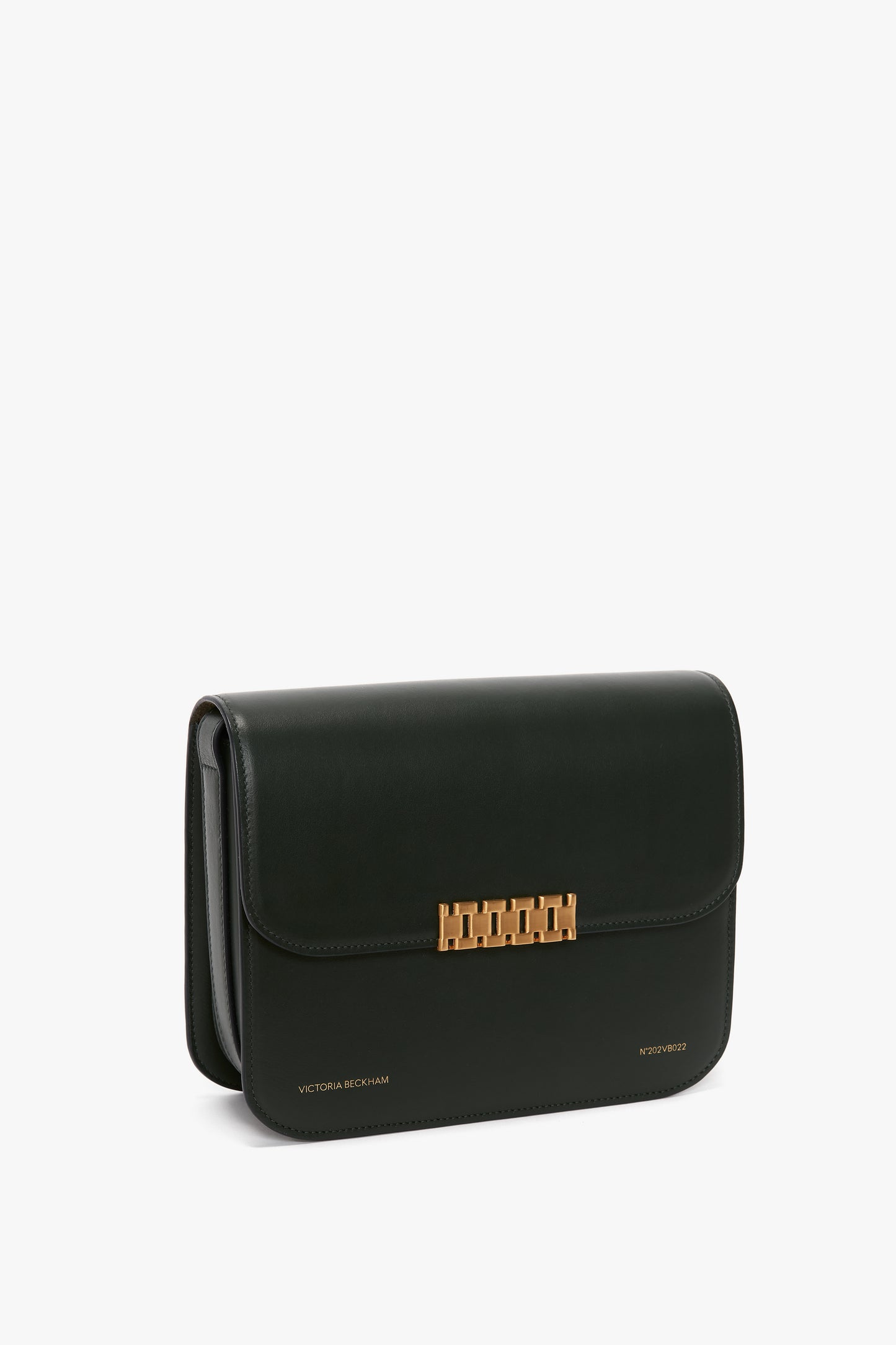 Chain Shoulder Bag In Petrol Leather